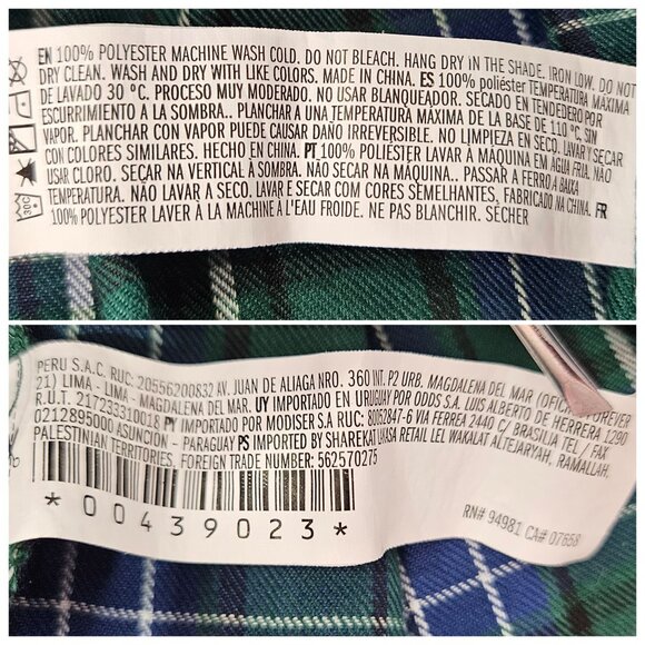 Green Plaid Pleated Mini Skirt Forever 21 Size S Academia School Girl Gothic Emo - Picture 7 of 9